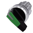 SIEMENS - Knebelschalter, beleuchtbar, 22mm, rund, Metall, hochglanz, grün