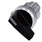 SIEMENS - Knebelschalter beleuchtbar, 22mm, rund, Metall, hochglanz, schwarz, Knebel lang