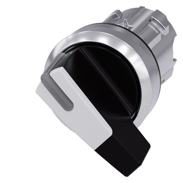 SIEMENS - Knebelschalter, beleuchtbar, 22mm, rund, Metall, hochglanz, weiß
