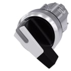 SIEMENS - Knebelschalter, beleuchtbar, 22mm, rund, Metall, hochglanz, weiß