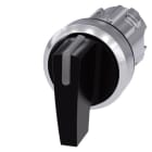 SIEMENS - Knebelschalter beleuchtbar, 22mm, rund, Metall, hochglanz, schwarz, Knebel lang