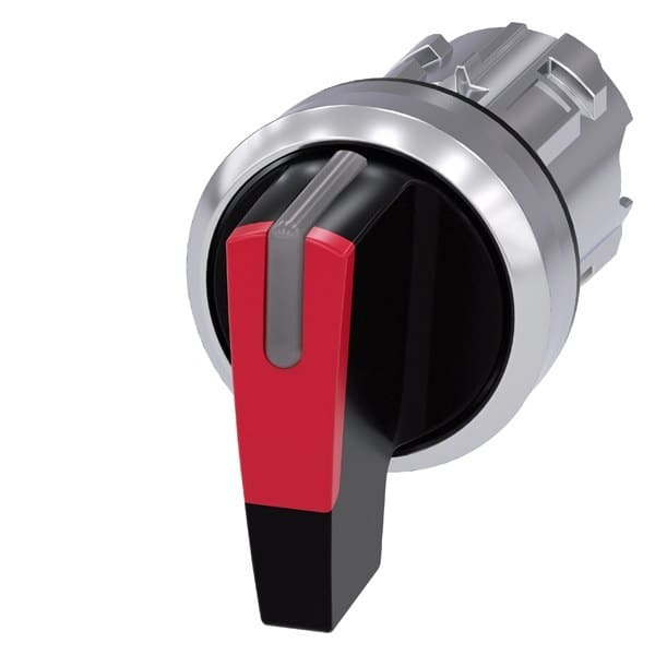 SIEMENS - Knebelschalter, beleuchtbar, 22mm, rund, Metall, hochglanz, rot
