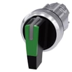SIEMENS - Knebelschalter, beleuchtbar, 22mm, rund, Metall, hochglanz, grün