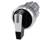 SIEMENS - Knebelschalter, beleuchtbar, 22mm, rund, Metall, hochglanz, weiß