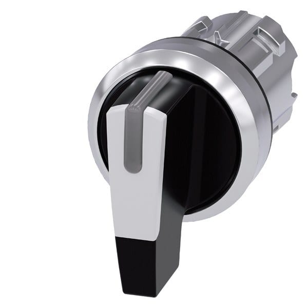 SIEMENS - Knebelschalter, beleuchtbar, 22mm, rund, Metall, hochglanz, weiß