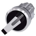 SIEMENS - Knebelschalter beleuchtbar, 22mm, rund, Metall, hochglanz, weiß, Knebel kurz