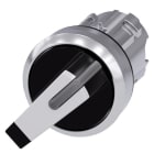 SIEMENS - Knebelschalter beleuchtbar, 22mm, rund, Metall, hochglanz, weiß, Knebel kurz