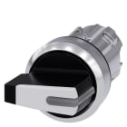 SIEMENS - Knebelschalter beleuchtbar, 22mm, rund, Metall, hochglanz, weiß, Knebel kurz