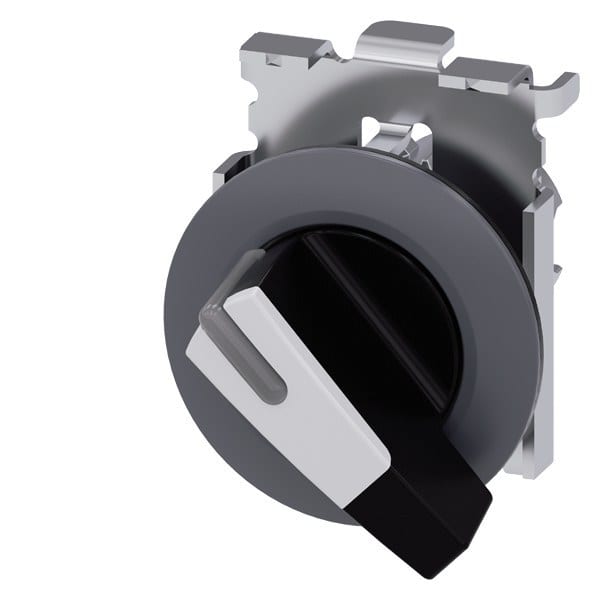SIEMENS - Knebelschalter, beleuchtbar, 30mm, rund, Metall, matt, weiß
