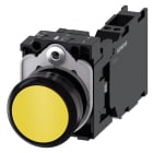 SIEMENS - Drucktaster, 22mm, rund, Kunststoff, gelb, Druckknopf, 1S+1Ö
