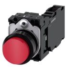 SIEMENS - Drucktaster, 22mm, rund, Kunststoff, rot, Druckknopf, 1S+1Ö