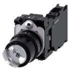 SIEMENS - Schlüsselschalter RONIS, 22mm, rund, Kunststoff, Schlüsselabzug O+I, 1S+1Ö
