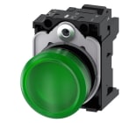 SIEMENS - Leuchtmelder, 22mm, rund, Kunststoff, grün, Linse, glatt, AC/DC 24V