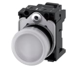 SIEMENS - Leuchtmelder, 22mm, rund, Kunststoff, weiß, Linse, glatt, AC/DC 24V