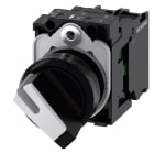 SIEMENS - Knebelschalter, beleuchtbar, 22mm, rund, Kunststoff, schwarz, weiß, AC 110V, 1S