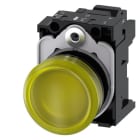 SIEMENS - Leuchtmelder, 22mm, rund, Kunststoff, gelb, Linse, glatt, AC 230V