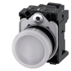 SIEMENS - Leuchtmelder, 22mm, rund, Kunststoff, weiß, Linse, glatt, AC 230V