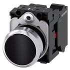 SIEMENS - Drucktaster, 22mm, rund, Metall, hochglanz, schwarz, Druckknopf, 1Ö