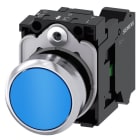 SIEMENS - Drucktaster, 22mm, rund, Metall, hochglanz, blau, Druckknopf, 1S