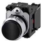 SIEMENS - Drucktaster, 22mm, rund, Metall, hochglanz, schwarz, Druckknopf, 1Ö
