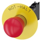 SIEMENS - Not-Halt-Pilzdrucktaster, 22mm, rund, Metall, hochglanz, rot, 1S+1Ö