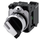 SIEMENS - Knebelschalter, beleuchtbar, 22mm, rund, Metall, hochglanz, weiß, 1S