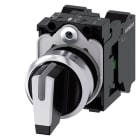 SIEMENS - Knebelschalter, beleuchtbar, 22mm, rund, Metall, hochglanz, weiß, 1S, 1S