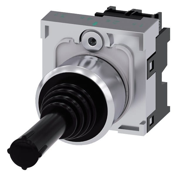 SIEMENS - Koordinatenschalter, 22mm, rund, Metall, hochglanz, schwarz, 1S, 1S