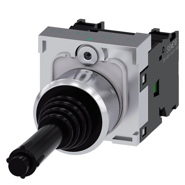SIEMENS - Koordinatenschalter, 22mm, rund, Metall, hochglanz, schwarz, 1S, 1S