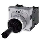 SIEMENS - Koordinatenschalter, 22mm, rund, Metall hochglanz, schwarz,waagerecht verrastend