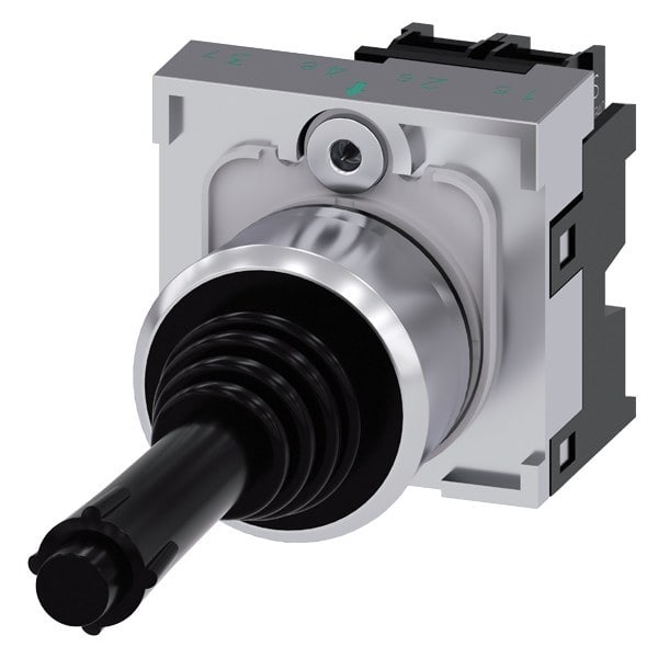 SIEMENS - Koordinatenschalter, 22mm, rund, Metall, hochglanz, schwarz, 1S, 1S