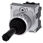 SIEMENS - Koordinatenschalter, 22mm, rund, Metall hochglanz, schwarz, senkrecht verrastend
