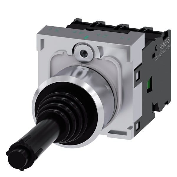 SIEMENS - Koordinatenschalter, 22mm, rund, Metall, hochglanz, schwarz, 1S, 1S, 1S, 1S