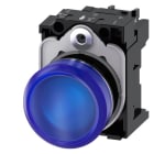 SIEMENS - Leuchtmelder, 22mm, rund, Metall, hochglanz, blau, Linse, glatt, AC 110V