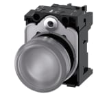 SIEMENS - Leuchtmelder, 22mm, rund, Metall, hochglanz, klar, Linse, glatt, AC 110V