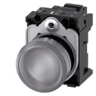 SIEMENS - Leuchtmelder, 22mm, rund, Metall, hochglanz, klar, Linse, glatt, AC 110V