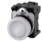 SIEMENS - Leuchtmelder, 22mm, rund, Metall, hochglanz, weiß, Linse, glatt, AC 230V