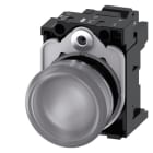 SIEMENS - Leuchtmelder, 22mm, rund, Metall, hochglanz, klar, Linse, glatt, AC 230V
