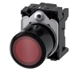 SIEMENS - Drucktaster, beleuchtet, 22mm, rund, Kunststoff, rot transparent, Druckknopf