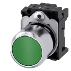 SIEMENS - Drucktaster, 22mm, rund, Metall, hochglanz, grün, Druckknopf