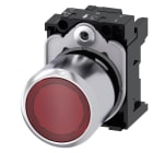 SIEMENS - Drucktaster, beleuchtet, 22mm, rund, Metall, hochglanz, rot transparent