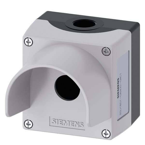 SIEMENS - Gehäuse für Befehlsgeräte, 22mm, rund, Metall, grau, 1 Befehlstelle