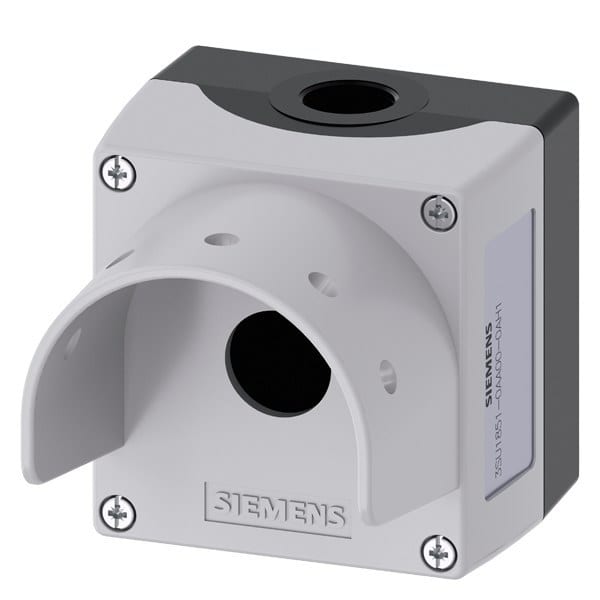 SIEMENS - Gehäuse für Befehlsgeräte, 22mm, rund, Metall, grau, 1 Befehlstelle