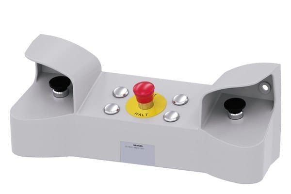 SIEMENS - Zweihand-Bedienpult für Befehlsgeräte, 22mm, rund, 2x1S+1Ö