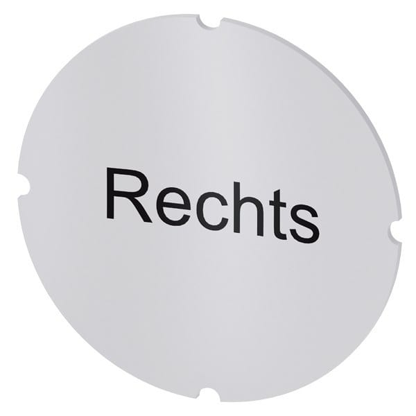 SIEMENS - Einlegeschild für Leuchtdrucktaster, rund, milchig, Beschriftung: Rechts
