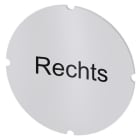 SIEMENS - Einlegeschild für Leuchtdrucktaster, rund, milchig, Beschriftung: Rechts