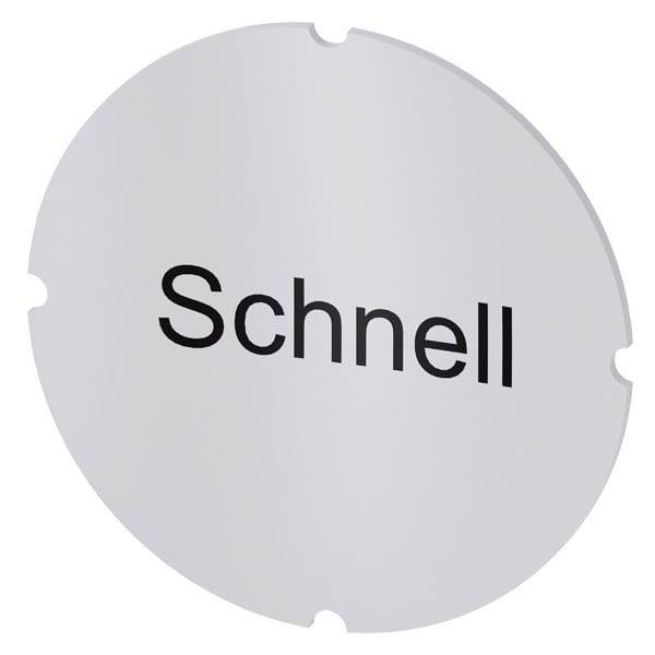 SIEMENS - Einlegeschild für Leuchtdrucktaster, rund, milchig, Beschriftung: schnell