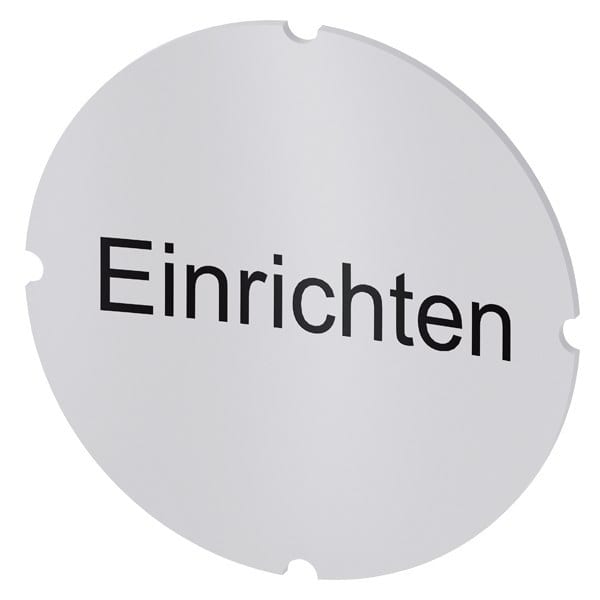 SIEMENS - Einlegeschild für Leuchtdrucktaster, rund, milchig, Beschriftung: Einrichten