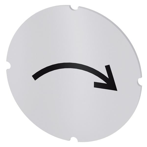 SIEMENS - Einlegeschild für Leuchtdrucktaster, rund, milchig, Symbol: Drehbewegung rechts