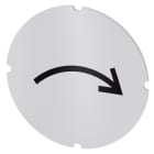 SIEMENS - Einlegeschild für Leuchtdrucktaster, rund, milchig, Symbol: Drehbewegung rechts